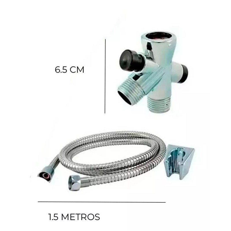 IML Regadera Cuadrada + Tubo 50cm + Regadera Telefono 2