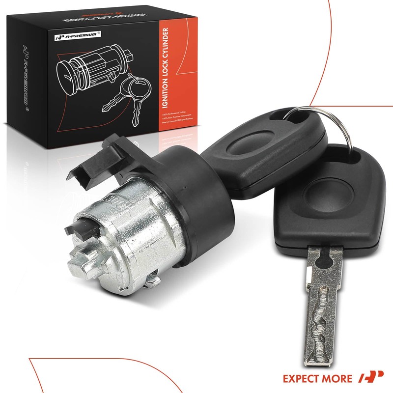 A-Premium Ignition Lock Cylinder with 2 keys Compatible with Volkswagen