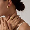 UneDouce Gold Chunky Dome Rings for Women | Textured Puffy