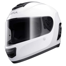 Sena MO-STD-GW-M-01 Unisex-Adult Full Face Momentum Full Face Helmet (Glossy White, Medium)