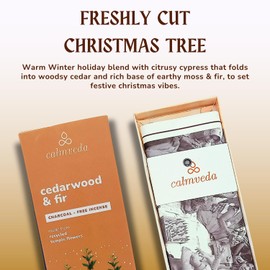 Balsam Cedar Incense Sticks - (80 Scented Sticks) Charcoal Free, Made from Upcycled Flowers | like Freshly Cut Christmas Tree Incense Sticks, Cypress Woodsy & Moss notes | For Holiday Cheers