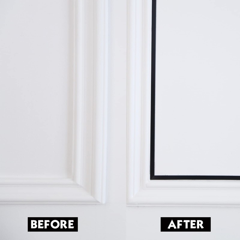 Matte Black Molding Trim, Peel and Stick Mirror Border Design,