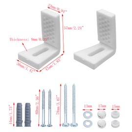 Mewutal 2 Set Toilet Seat Bolts Plastic L-Shaped Mounting Bracket with Screws Toilet Seat Screws Bathroom Replacement Parts Accessories (Small Size)