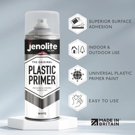 JENOLITE Plastic Primer Aerosol | WHITE | Premium Quality Durable Plastic Primer | Ideal for plastic garden furniture, planters & other hard plastics | 400ml (13.5 fl oz)