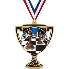 Chess Trophy Cup Medal Gold, 3" Chess Tournament Prizes, Kids Chess Trophy Medal Awards 10 Pack Prime