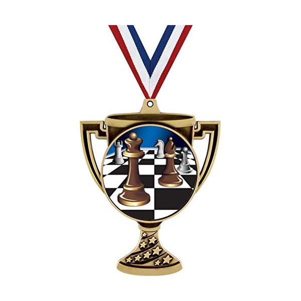 Chess Trophy Cup Medal Gold, 3" Chess Tournament Prizes, Kids