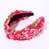 ZITULRY Rhinestone Knotted Headbands for Women,Heart Crystal Embellished Floral Printed