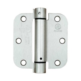 Penrod Spring Hinges for Doors, 3.5 Inch with 5/8 Inch Radius, Satin Nickel, 2 Pack