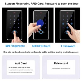 HFeng Outdoor IP68 Waterproof RFID Access Control Keypad Fingerprint Biometrics Access Controller WG26/34 Card Reader + 10pcs 13.56MHz Keyfobs for Home/Office