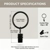 40 PcsCurtain Rings with Clips, 35mm Black Metal Curtain Hoops,