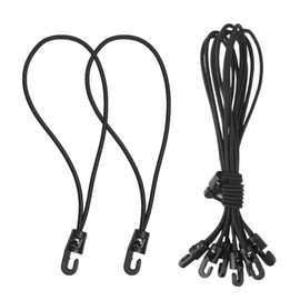 Hurifeng Bungee Cord with Hooks Pack of 20 - 4 mm Nylon Rubber Cord with Plastic Hooks for Camping, Tarpaulins, Tents and More (20 cm)