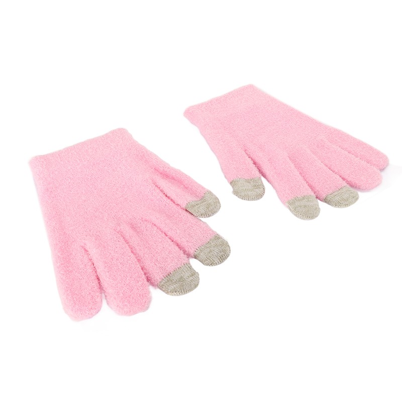 Pink Moisturizing Hand Gloves Touch Screen Prevent Cracked Skin Green