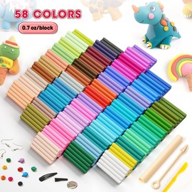 139 PCS Polymer Clay Kit with Sculpting Tools and Accessories, 58 Colors Non-Toxic Modeling Clay for Kids, DIY Oven Bake Clay, Arts and Crafts Gift Set for Kids Adults and Beginners