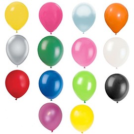 50 pcs 12" (30CM) Balloons Pearlised Metallic Air or Helium Wedding Birthday Christmas Party Decoration Available in 14 colours (Assorted / Random Mix)