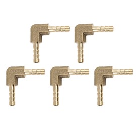 X AUTOHAUX 4mm Brass Barb Elbow 90 Degree Male Thread Connector for Car Air Water Gas Oil 5pcs