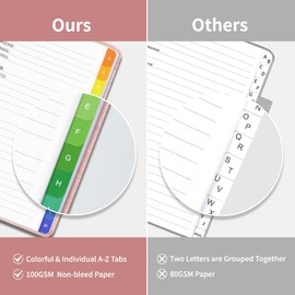 Address Book with Alphabetical Tabs-Address and Password Book for Seniors - Hardcover Spiral Bound Phone Book- Record Contacts, Website Login Passwords, Special Days -5.7" x 7.7", Rose Gold