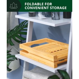 ROYAL CRAFT WOOD Premium Foldable Bathtub Tray Caddy - Wood Bath Tray for Tub, Bamboo Shelf, Expandable Bath Table Trays, Bathtub & Bathroom Accessories for New Home & Mothers, Birthday Gifts for Mom