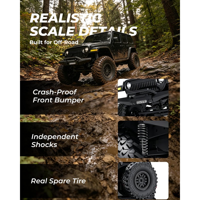 ARRIS RCX24 1/24 RC Rock Crawler 4WD Jeep Truck RTR