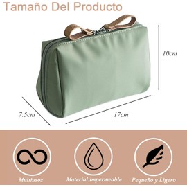 Cosmetiquera para Maquillaje,Bolsa de Cosméticos de Viaje,Bolsa de Cosméticos,Estuche de Cosméticos de Viaje,Mini Bolso Portátil,Bolsa de Cosméticos Impermeable con Compartimentos,Verde