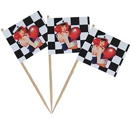 tib 10388 American Diner Flag Picker Set of 50 per Box, Multi-Colour, One Size
