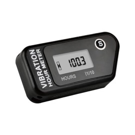 Jayron JR-HM016B LCD Wireless Digital Hour Meter Gauge Vibration Activated,Waterproof Design,for All Vibrating Machine,Air Compressor,Generator,Lawn Mower, Motorcycle,Chainsaw