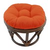 Blazing Needles Solid Twill Round Footstool Cushion, 18", Tangerine Dream