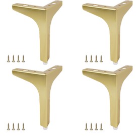 Zythrem 17cm / 7 Inch Furniture Legs Set of 4 Metal Furniture Legs Triangle Furniture Feet Gold Legs for Furniture Modern Table Legs DIY Replacement for Sofa Bed Cupboard Couch Cabinet Chair Ottoman
