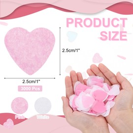 Rebower 3000 Pcs 1 Inch Hearts Paper Confetti Pink & White Tissue Paper Confetti, Colored Tissue Paper Confetti, [for Wedding, Arts Crafts, Valentine's Day]
