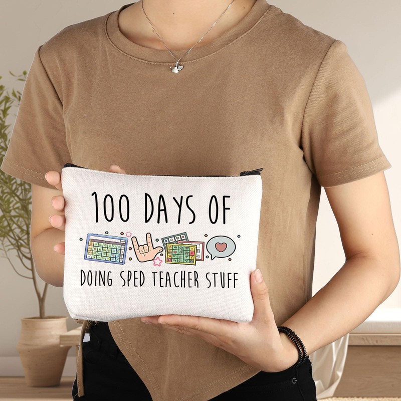 Make-up-Tasche mit Reißverschluss, Aufschrift "100 Days Sped Teacher", Sped UK