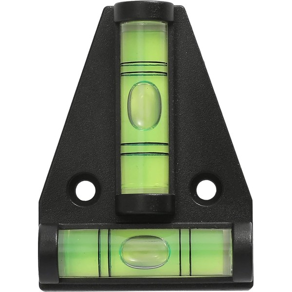 DIGIFLEX 2 Way Mini Black Spirit Level – Small T Shaped Bubble Levelling Tool for On-The-go Measuring – Spirit Levels for a Caravan Campervan Furniture Picture Frames Decking Camera Tripod Camping