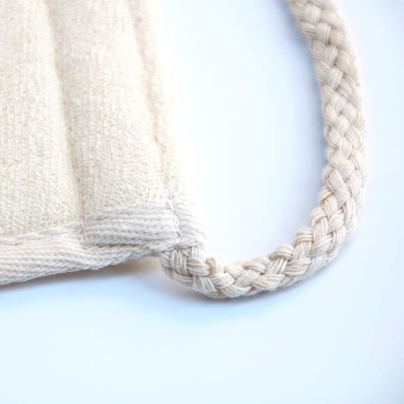 Luffa Exfoliating Back Scrubber for Shower, Double Side Scrubbing Strap,