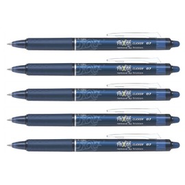 PILOT Frixion Ball Click 0.7 Rollerball Pens Pack of 5 Blue Black