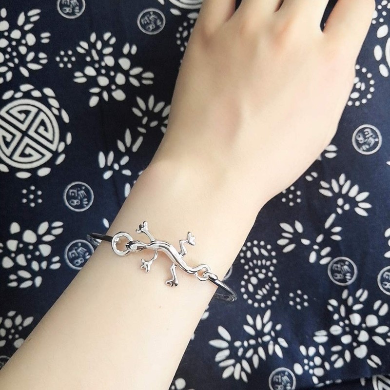 NOUMANDA Fashion Animal Gecko Bangle 3 Colors Openable Hook Bracelet