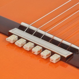 Tenor - Juego de cuentas de puente para guitarra española clásica o flamenco, cuentas de puente de color blanco hueso perlado.
