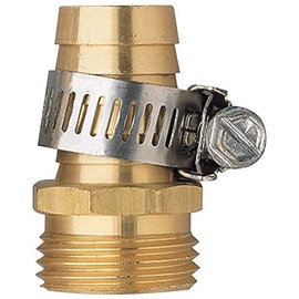 cozyou 2 Pack 5/8 Inch Brass Male Thread Hose Repair Mender Hose Connectors with Stainless Clamp