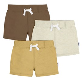 Gerber Baby Boys' Toddler 3-Pack Pull-On Knit Shorts, Neutrals