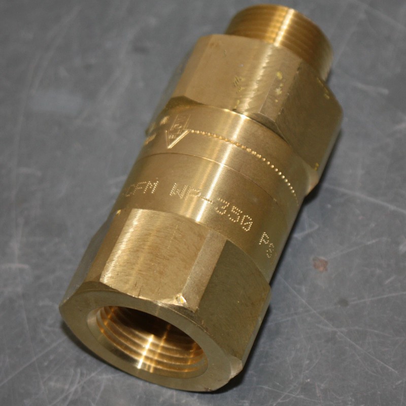 Dixon Safety Check Valve SCVH8, 1" NPT, Brass, 280-320 SCFM