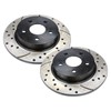 AutoShack Pair of 2 Rear Drilled and Slotted Brake Rotors