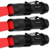 3 Pack Zoomable Long Range Red Hunting Light Flashlight Torch