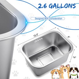 Reallnaive 2 Pack 2.6 Gallons Stainless Steel Basin Large Washing up Bowl Basket Portable Metal Multipurpose Dishpan Dish Tub for Vegetable Washing, Kitchen Sink