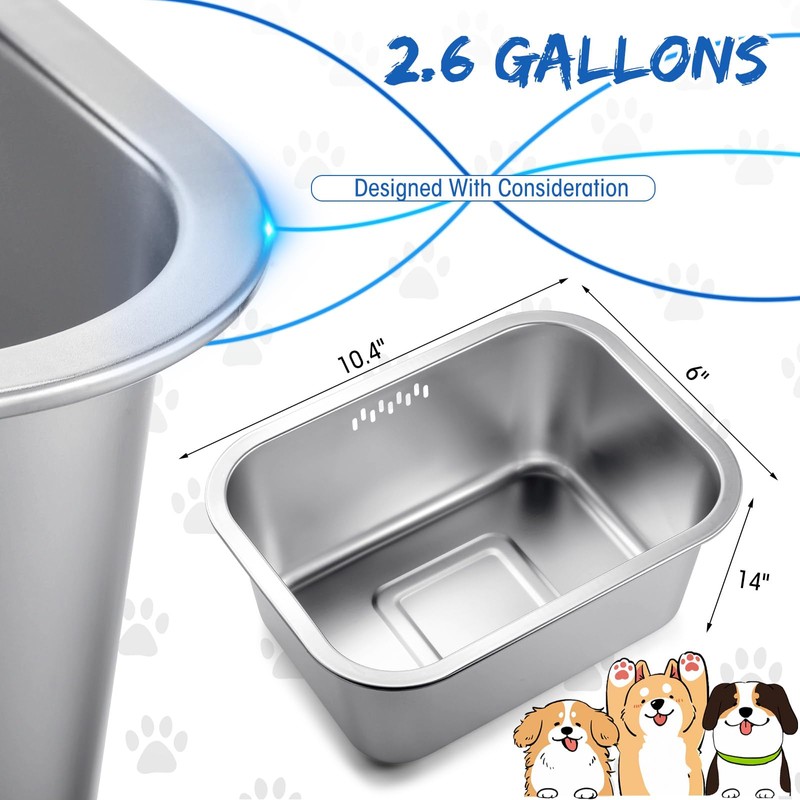 Reallnaive 2 Pack 2.6 Gallons Stainless Steel Basin Large Washing