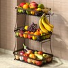 Sevenblue 3 Tier Fruit Basket for Kitchen Counter with 2