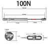 KEILEOHO 6 PCS Hydraulic Support Cabinet Hinge, 100N Soft Close
