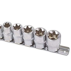 Voche® 14 Pc Chrome Vanadium Female TX Star Torx Star Socket Set Sockets Rail