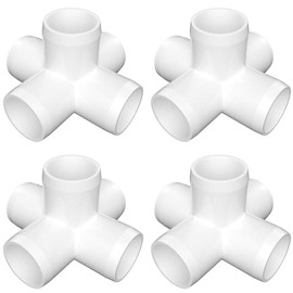 ‌letsFix 5 Way PVC Fittings 1-1/2 Inch (4-Pack), Furniture-Grade, Heavy-Duty Pipe Connectors for Plumbing, DIY Projects, and Home Furniture Assembly, Compatible with 1-1/2" Schedule 40 PVC Pipes‌