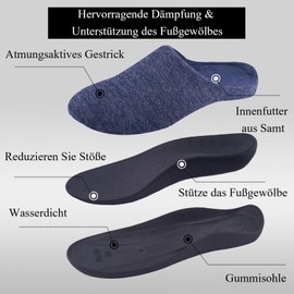 Git-up Orthopaedic Slippers for Women Men Slip On Slippers with Arch Support Non-Slip Rubber Sole Arch Support Slippers, Flat Feet, Plantar Fasciitis, Foot Pain, blue