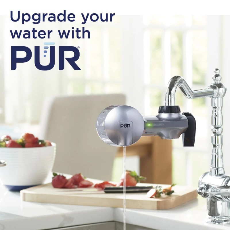 PUR PLUS Faucet Mount Water Filter System Metallic Grey 3
