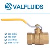 VALFLUIDS VALFLUIDS Full Port Forged LF Brass Ball Valve With