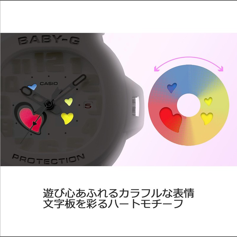 Casio PLAYFUL HEARTS SERIES BGA-10-6AJF Women's Wristwatch, Purple