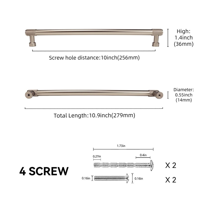 POVEFONK 6 Pack 10 inch Champagne Bronze Kitchen Cabinet Handles